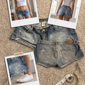 Campus crew cut off low rise jean shorts